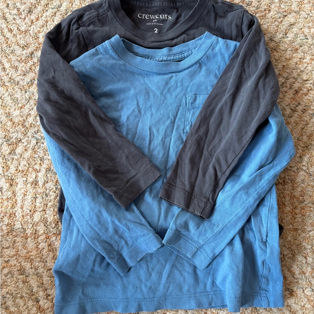 Crewcuts Kids Long Sleeve Tees - Blue and Black